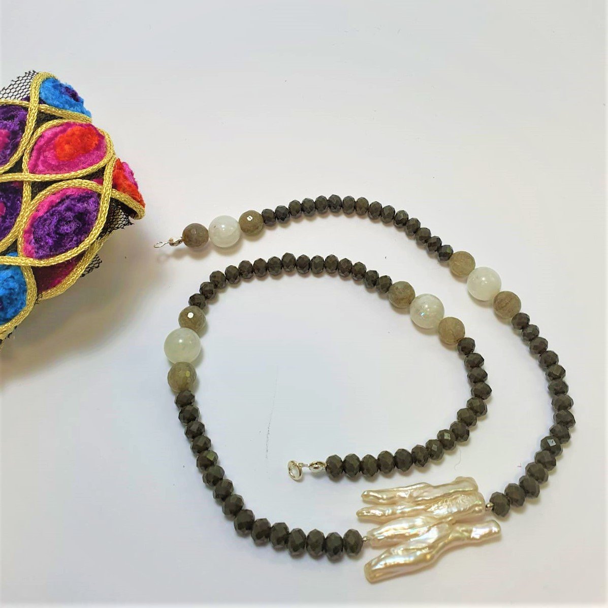 Tasarım Kolye İnci Detaylı