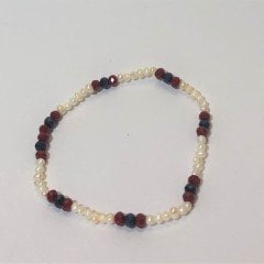 Kristal Taşlı İnci Bileklik